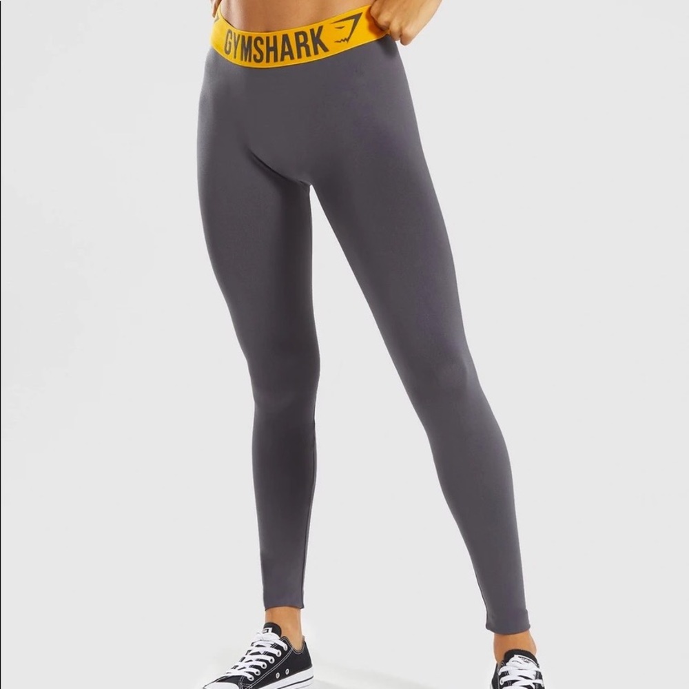 Gymshark Fit Leggings - Charcoal/Citrus Yellow